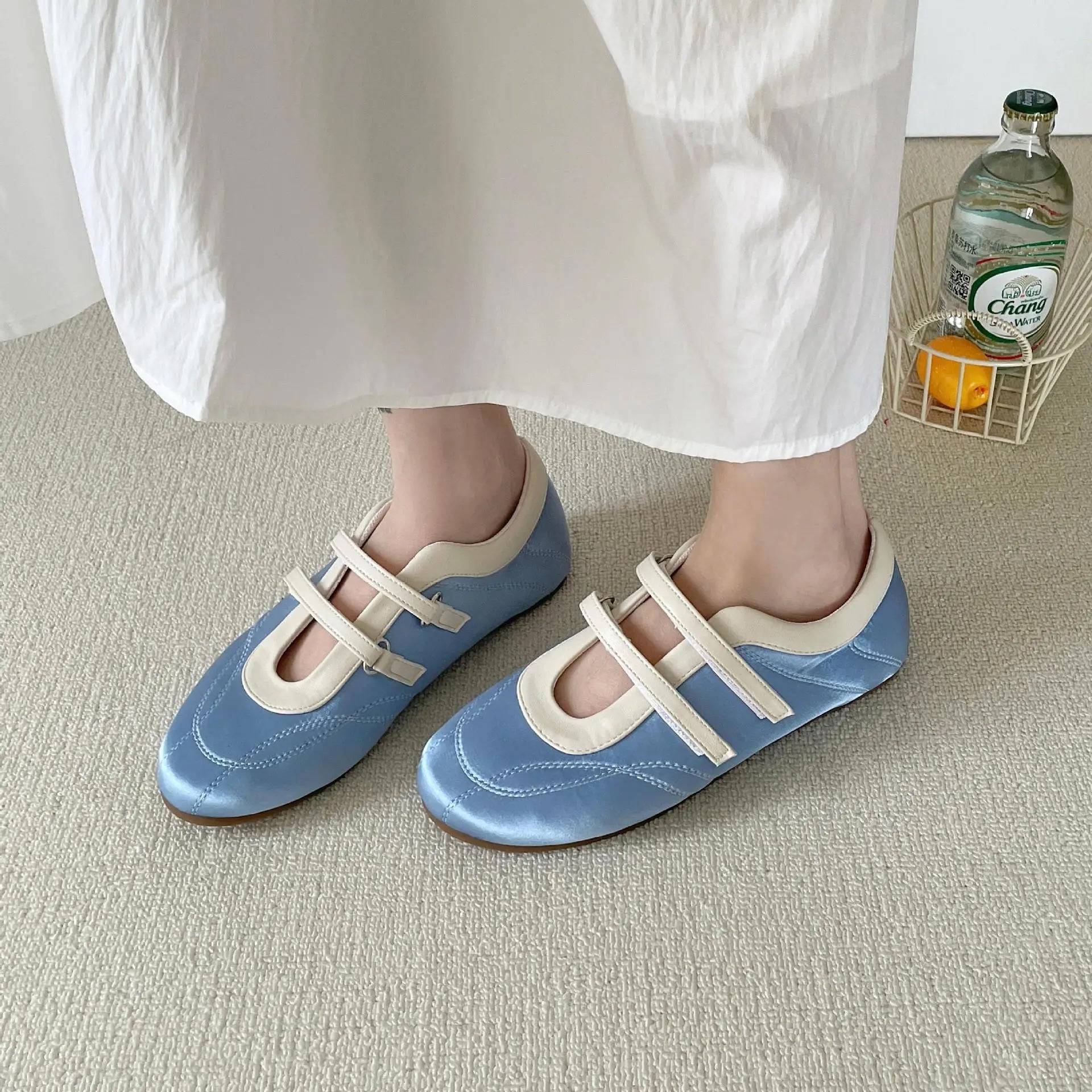 Fiona Double Band Satin Ballet Flats