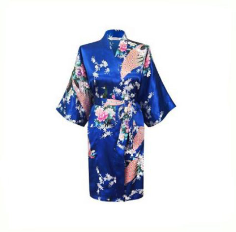 Floral Satin Mini Kimono Robes