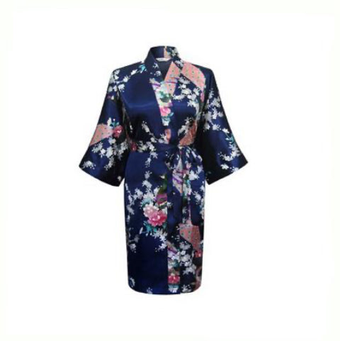 Floral Satin Mini Kimono Robes