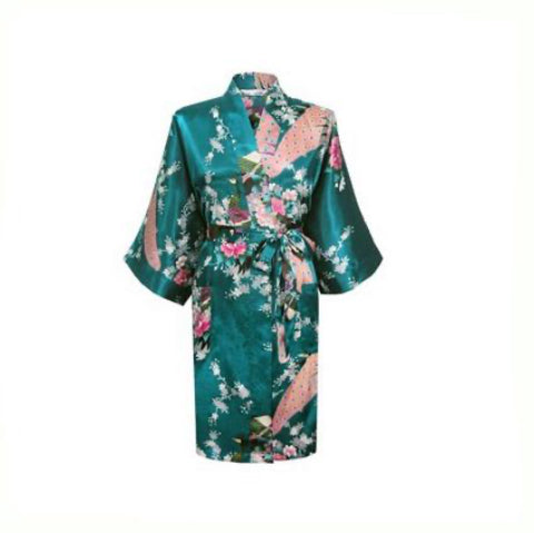 Floral Satin Mini Kimono Robes