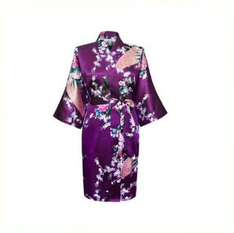 Floral Satin Mini Kimono Robes