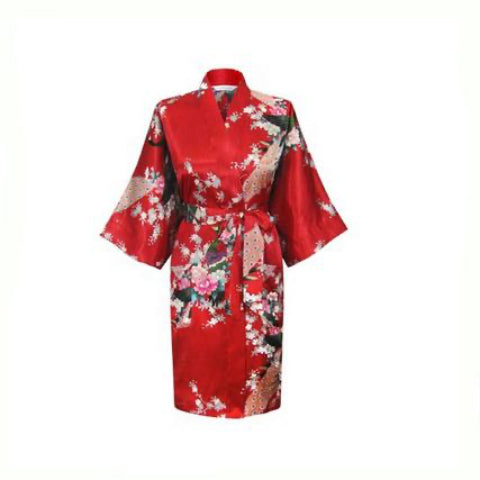 Floral Satin Mini Kimono Robes