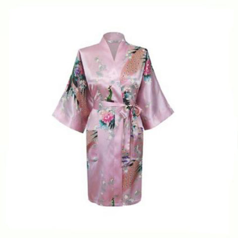 Floral Satin Mini Kimono Robes
