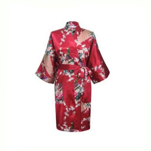 Floral Satin Mini Kimono Robes