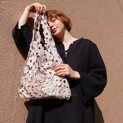 Flower Cut Out Eyelet Hobo Bags