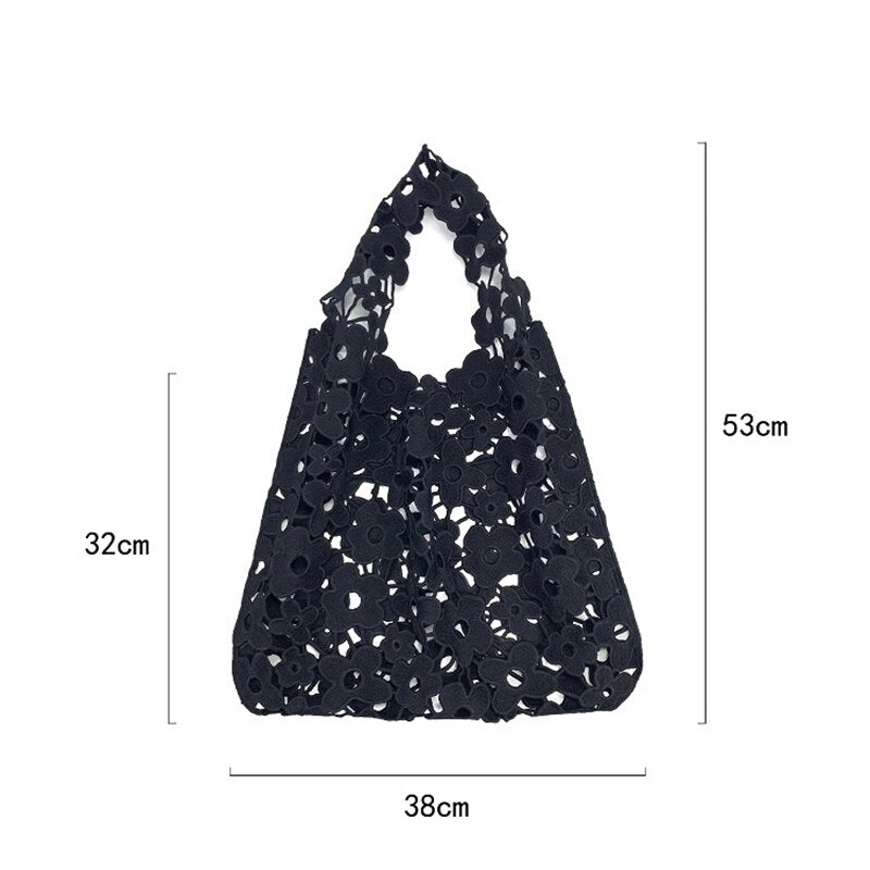 Flower Cut Out Eyelet Hobo Bags