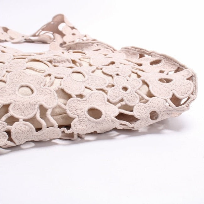 Flower Cut Out Eyelet Hobo Bags