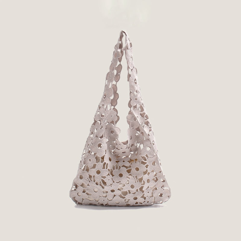 Flower Cut Out Eyelet Hobo Bags