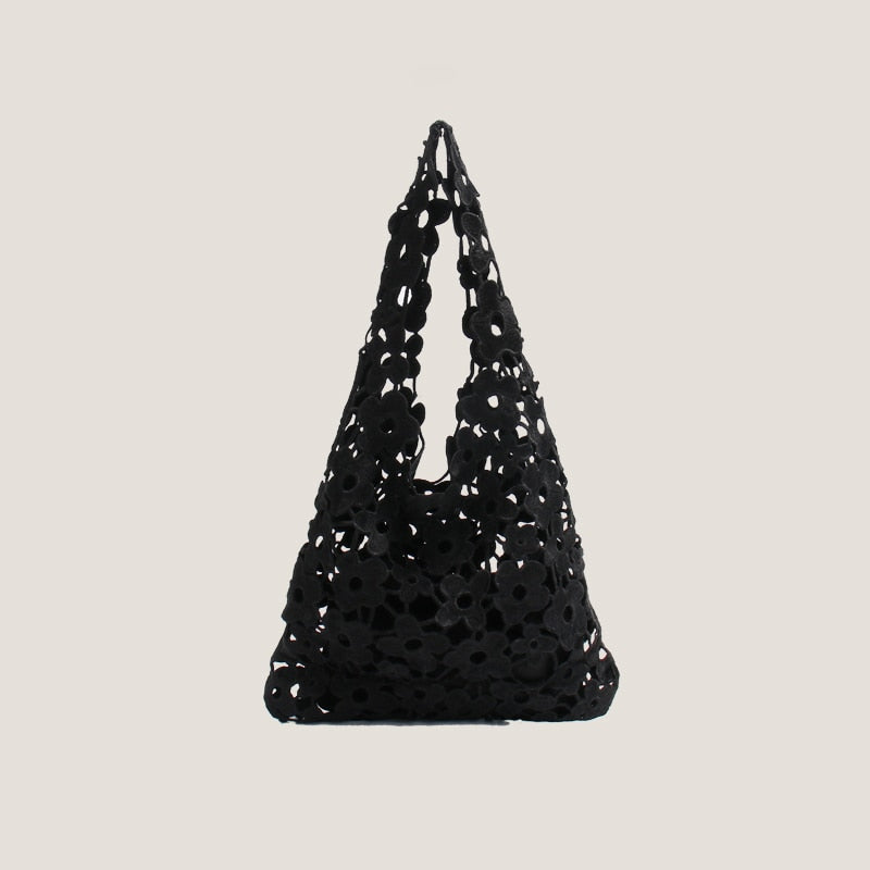 Flower Cut Out Eyelet Hobo Bags