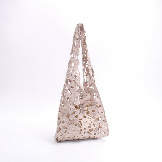 Flower Cut Out Eyelet Hobo Bags