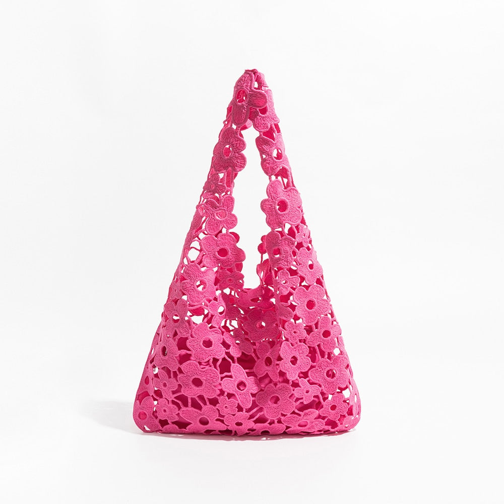 Flower Cut Out Eyelet Hobo Bags