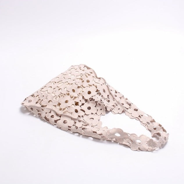 Flower Cut Out Eyelet Hobo Bags