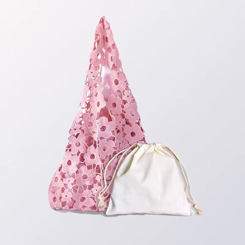 Flower Cut Out Eyelet Hobo Bags