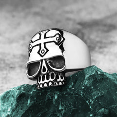Goth Cross Skull Ring