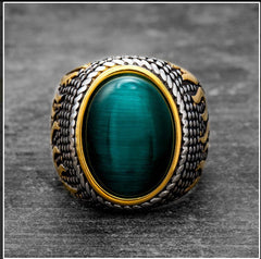 Goth Green Gem Stone Ring