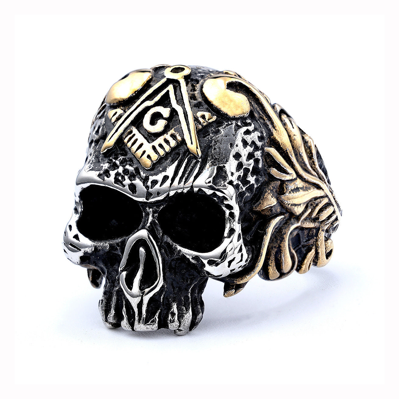 UNISEX Goth Caesar Skull-Motif Ring
