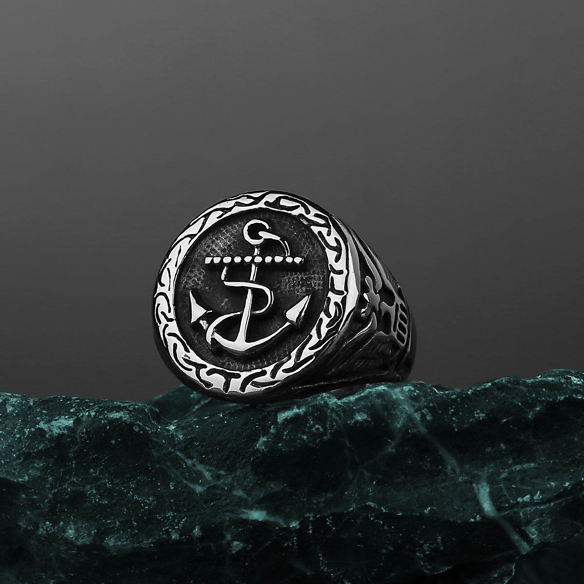 Goth Pirate Ship Anchor Ring