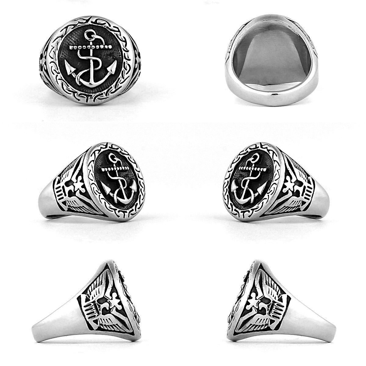 Goth Pirate Ship Anchor Ring