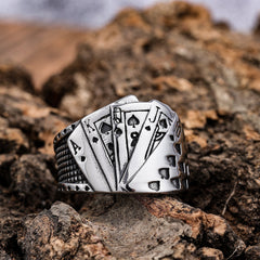 Goth Poker Cards Ring