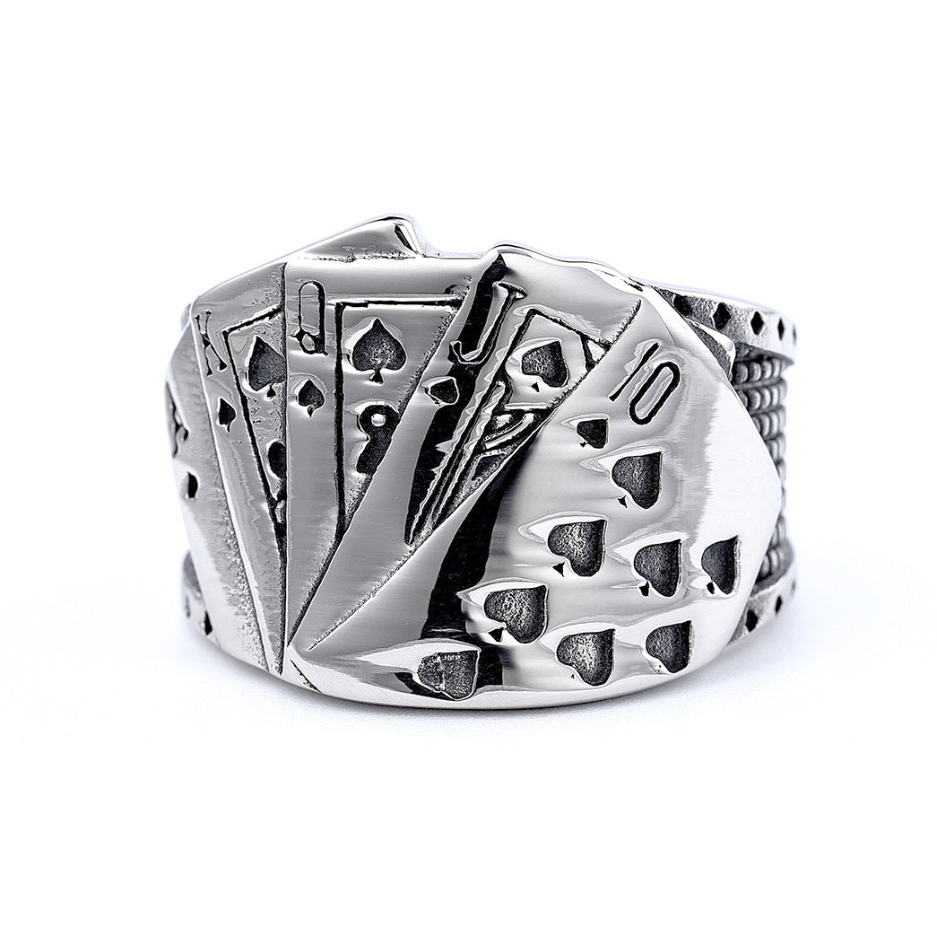 Goth Poker Cards Ring