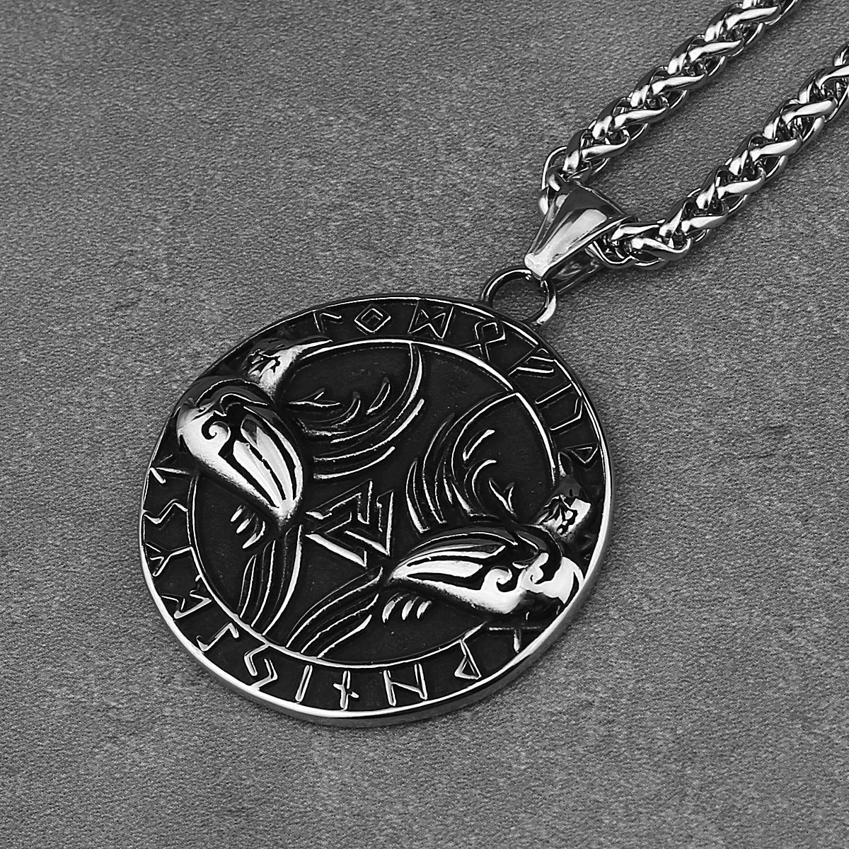 Goth Raven Rune Necklace