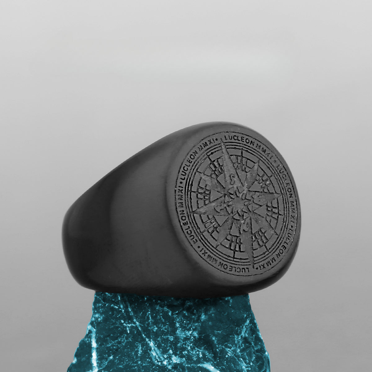Goth Stone Compass Ring
