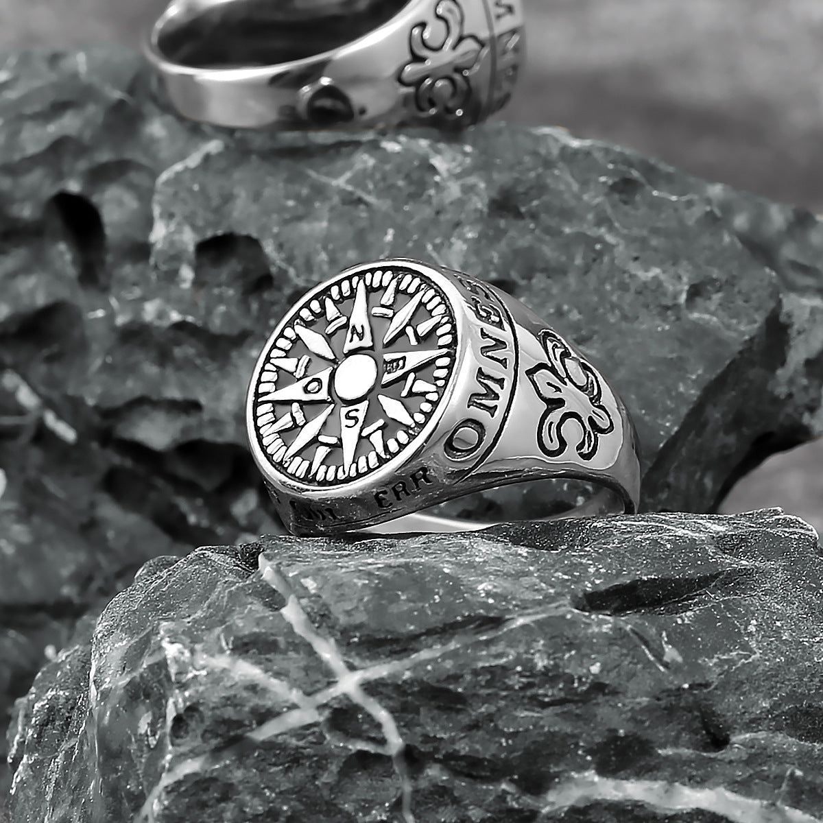 Goth Viking Compass Ring