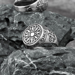 Goth Viking Compass Ring