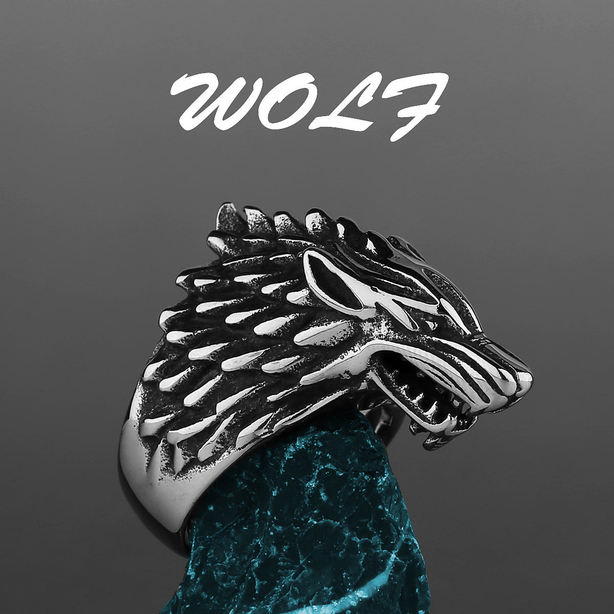 Goth Viking Wolf Ring