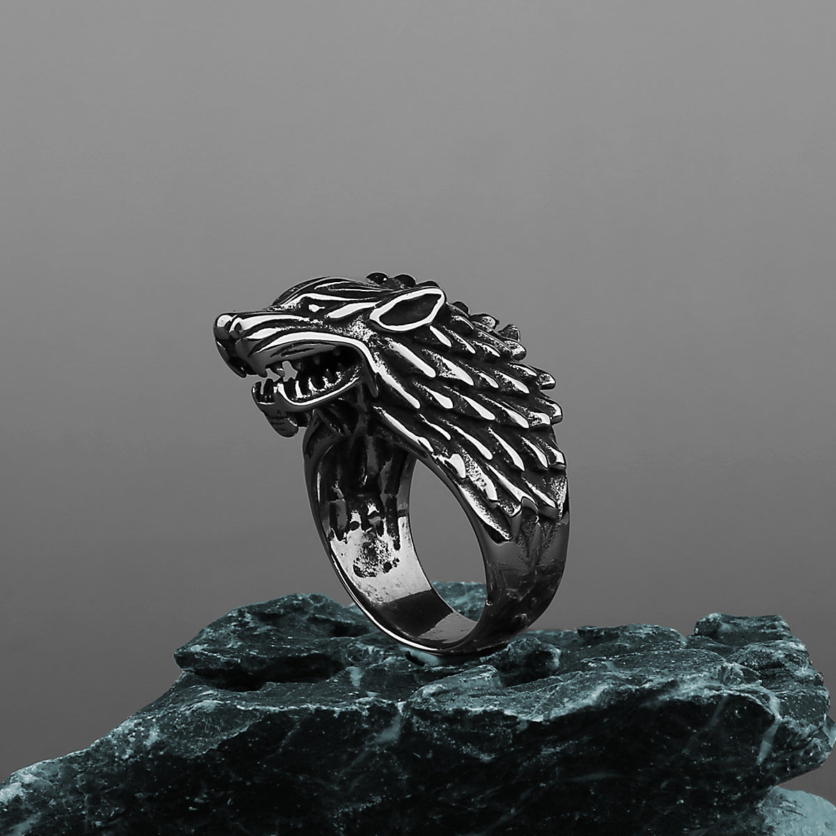 Goth Viking Wolf Ring