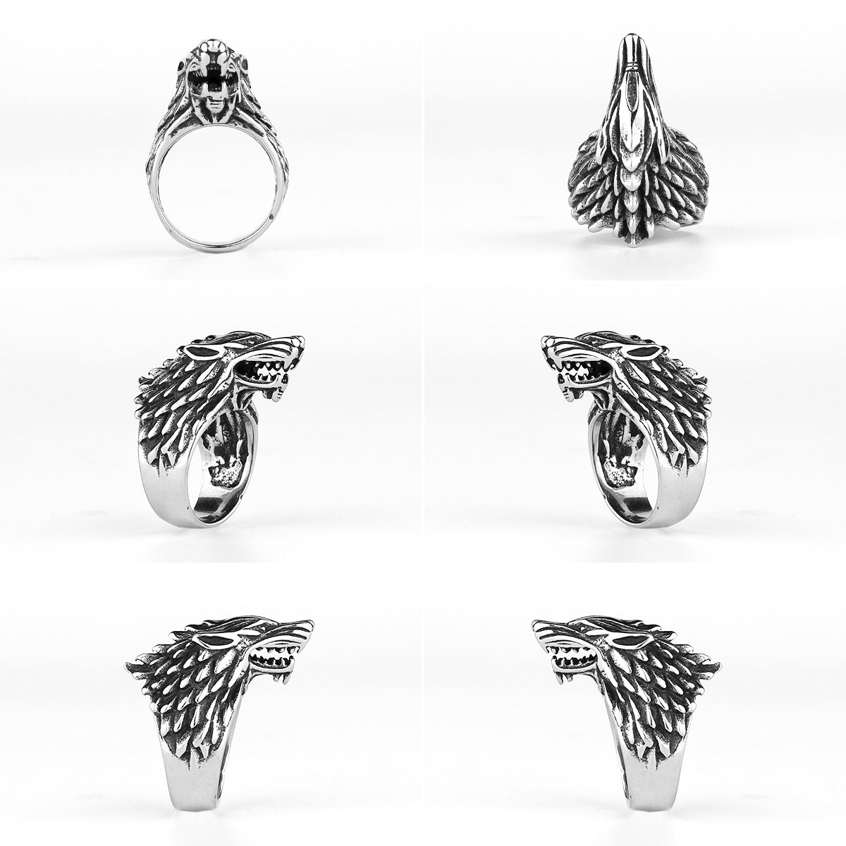 Goth Viking Wolf Ring