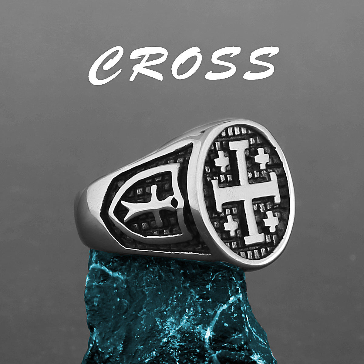 UNISEX Gothic Cross-Motif Vintage Ring