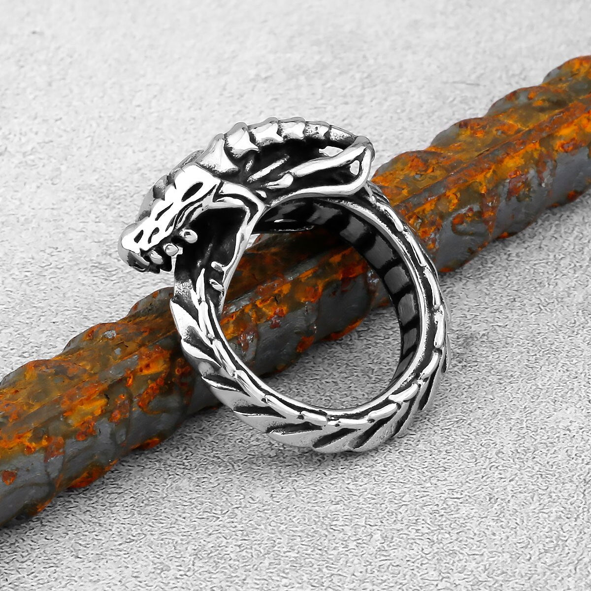 Gothic Steel Dragon Ring