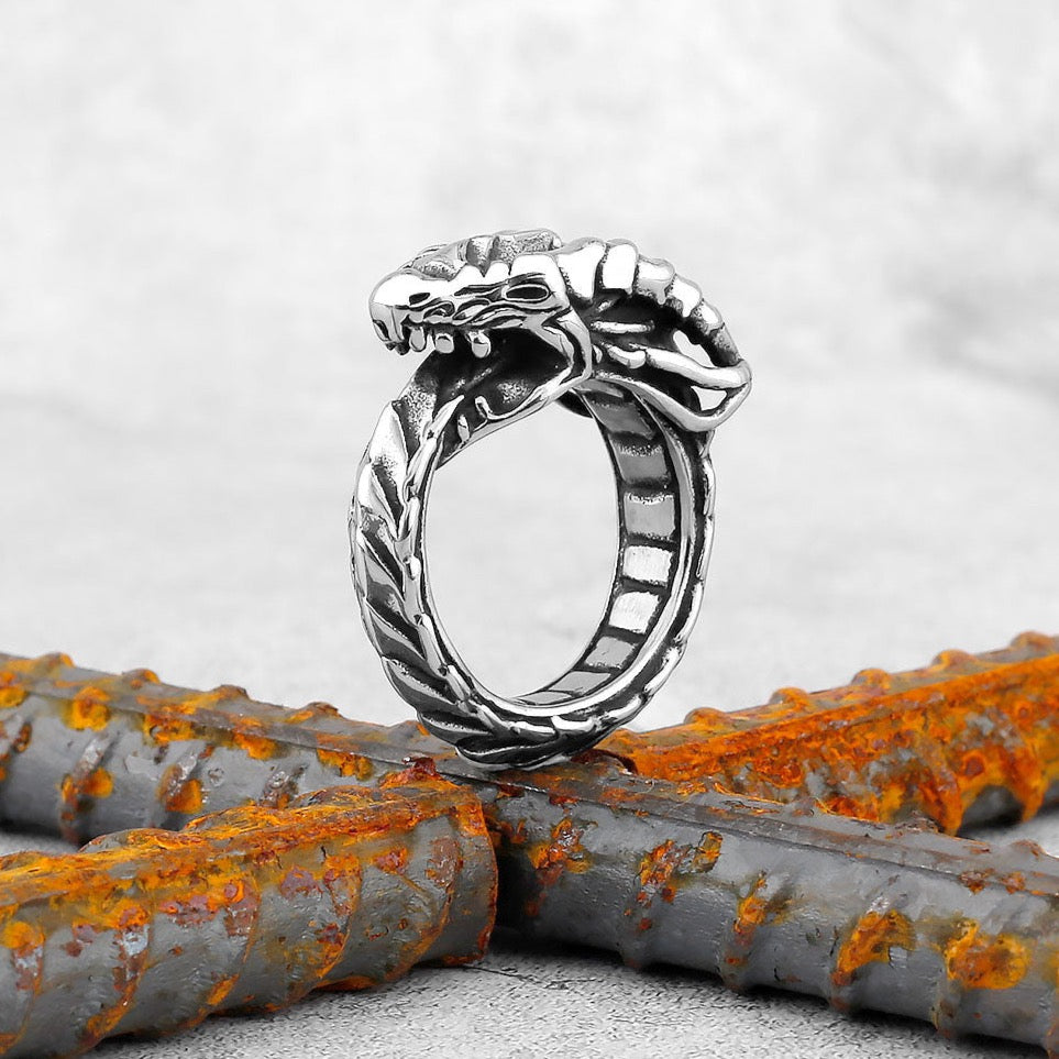 Gothic Steel Dragon Ring