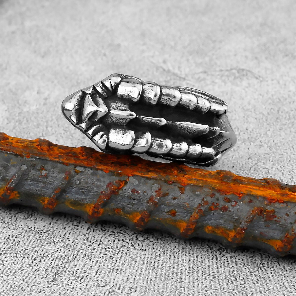 Gothic Steel Dragon Ring