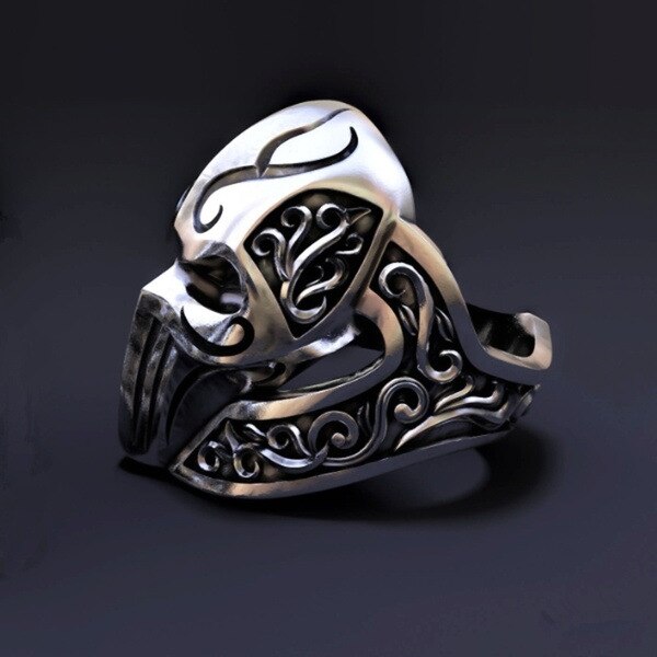 Gothic Valhalla Worrier Mask Design Ring