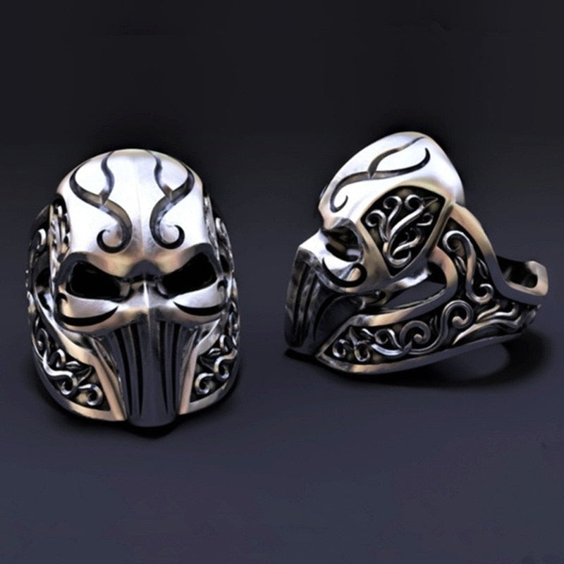 Gothic Valhalla Worrier Mask Design Ring