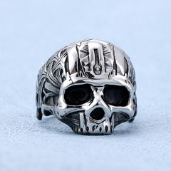 Unisex Gothic Weave Skull-Motif Ring