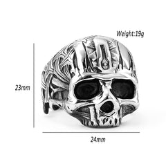 Unisex Gothic Weave Skull-Motif Ring