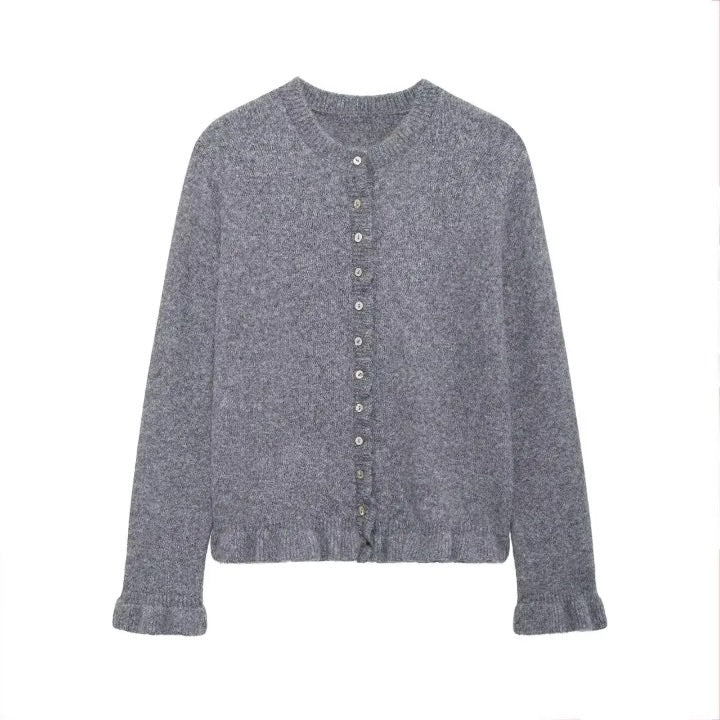 Enola Sweet Ruffle Trim Cardigan