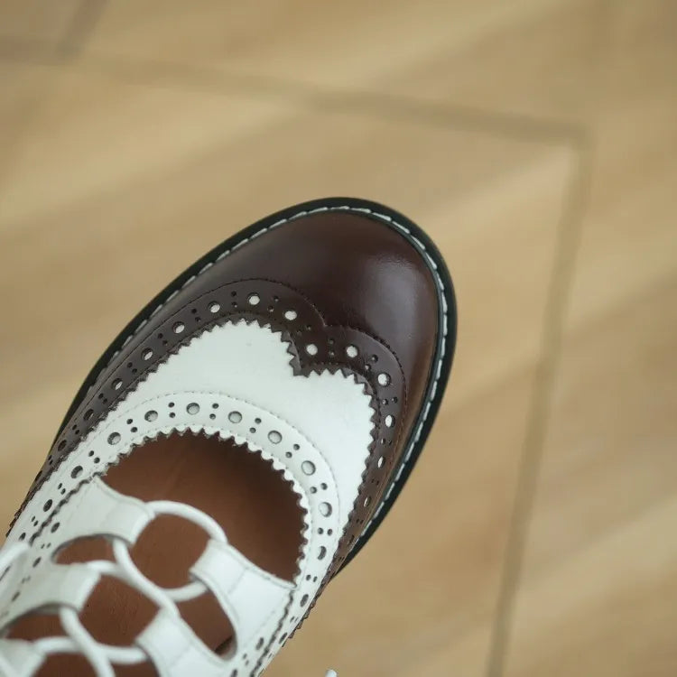 Soriano Two Tone Oxford Brogue Loafers