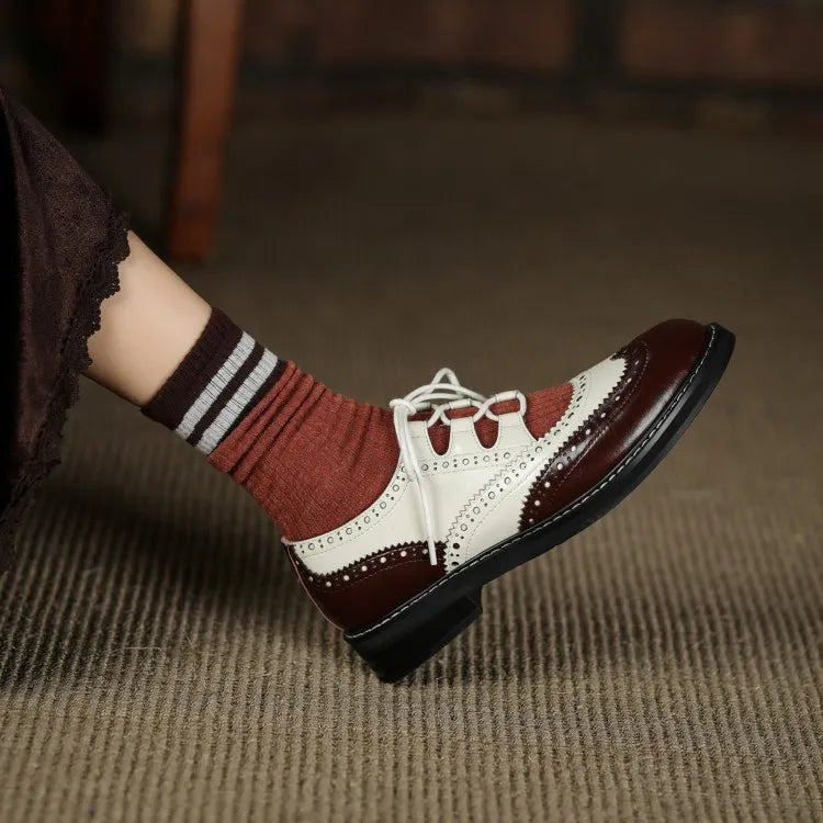 Soriano Two Tone Oxford Brogue Loafers
