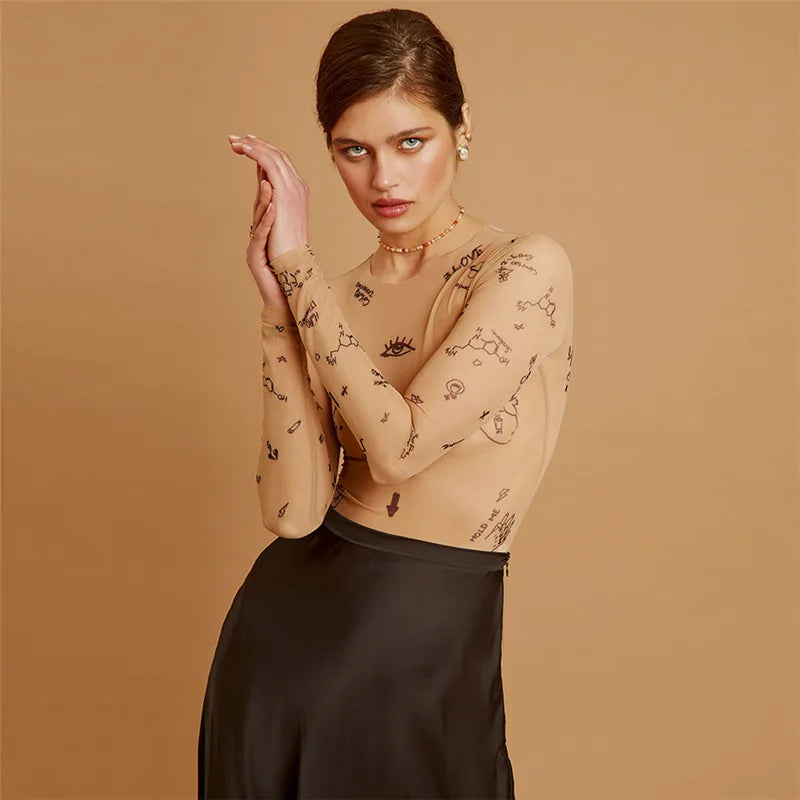 Aeris Tattoo Symbols Tissue Bodysuit