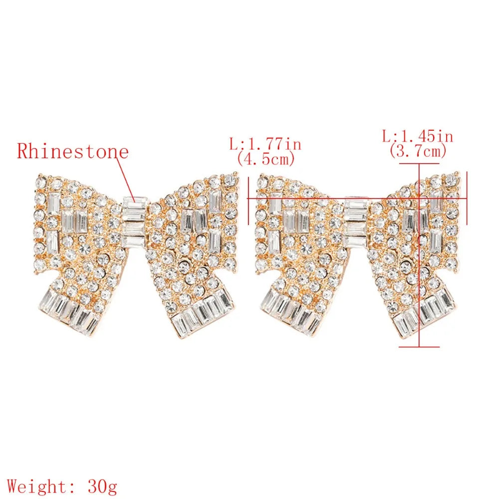 Rhinestone Bowknot Stud Earrings