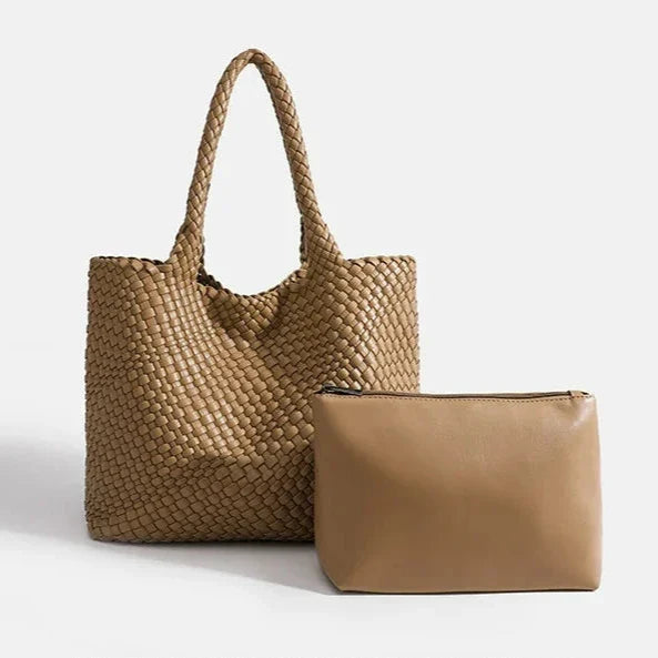 Eivissa Faux Leather Woven Totes - 16 Colors