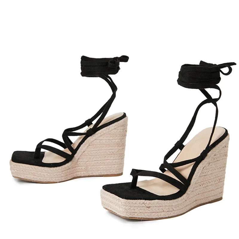 Kelly Gladiator Espadrille Wedge Sandals - 2 Colors