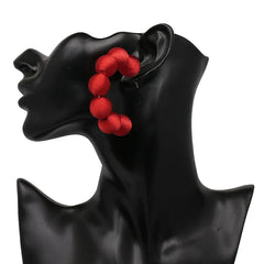 Juliana Silk Pom Pom Hoop Earrings