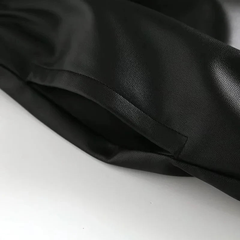 Ines Faux Leather Midi Skirt