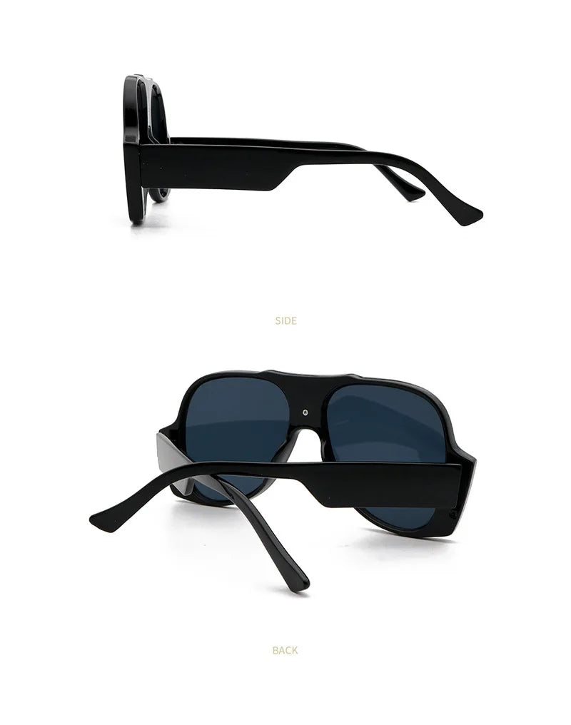 Edith Vintage Oval Aviator Sunglasses