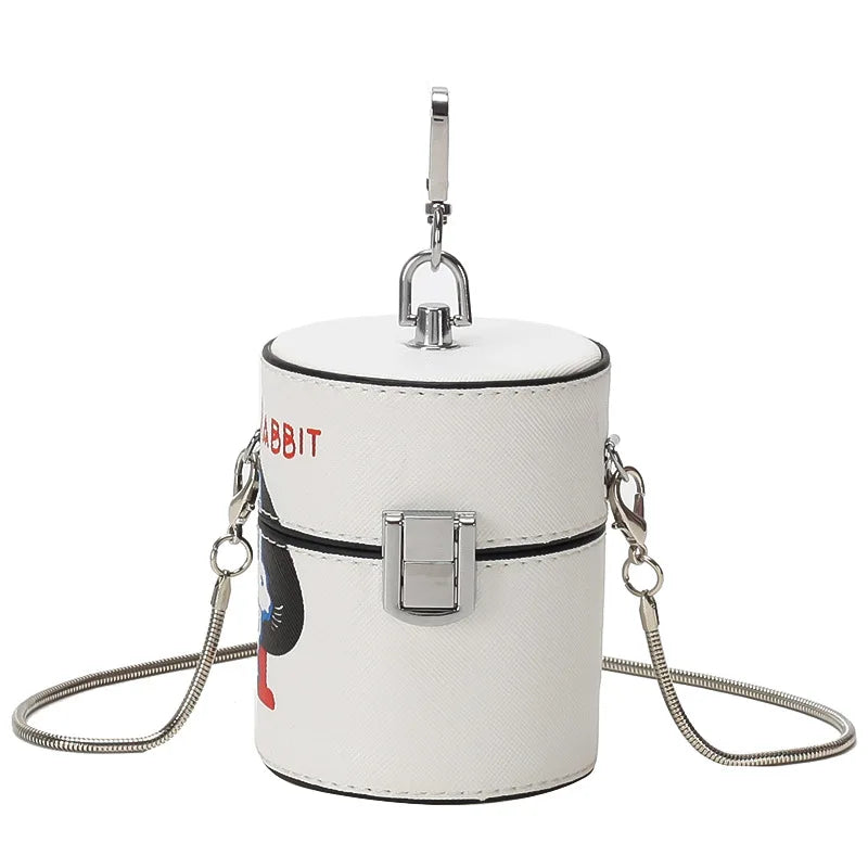 White Rabbit Mini Cylinder Bucket Bag